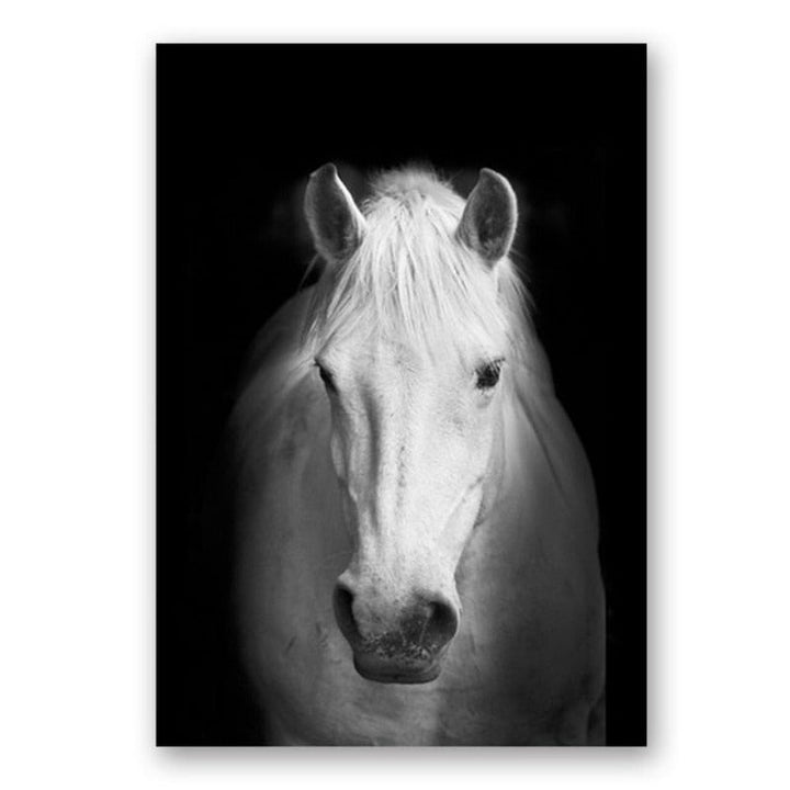 Lisslune | Nature Wild Animals Africa Wildlife Black White - Canvas Wall Art Painting