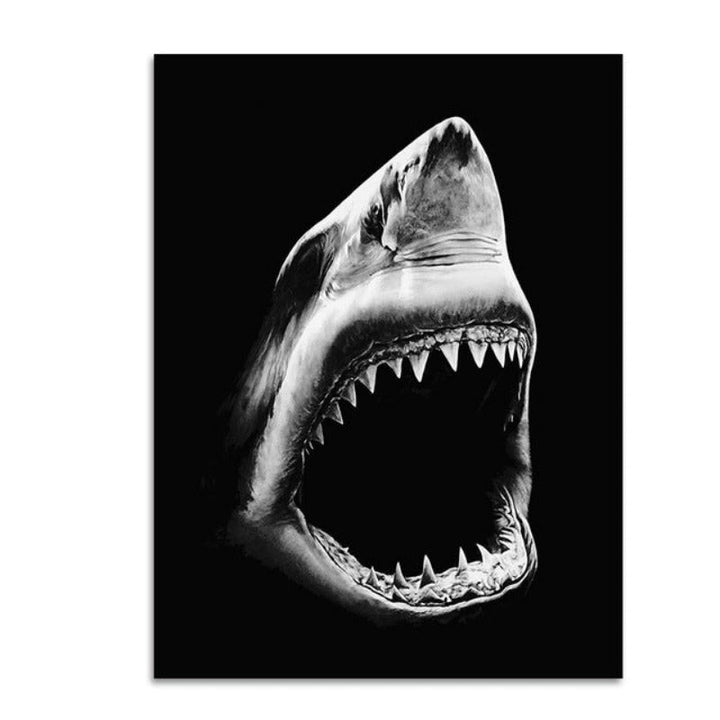 Lisslune | Nature Wild Animals Africa Wildlife Black White - Canvas Wall Art Painting