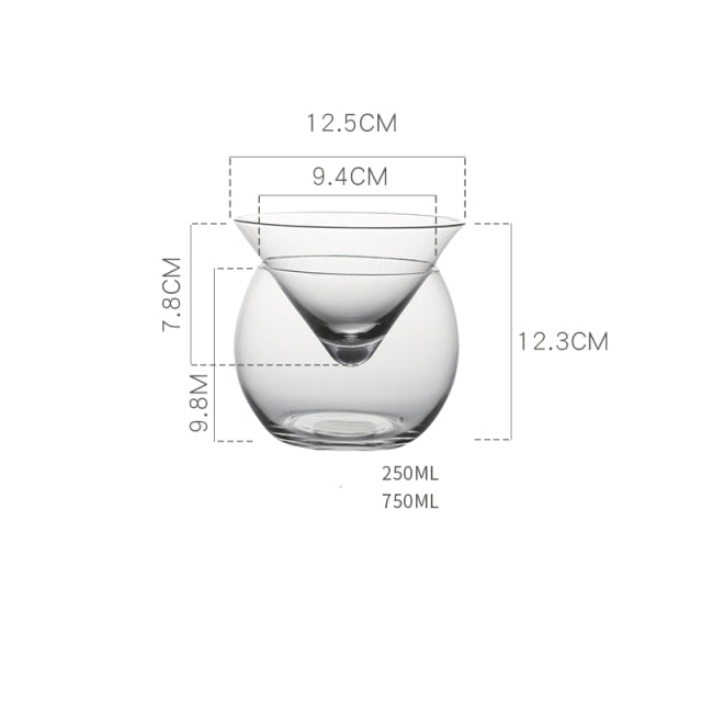 Lisslune | Crystal Iced Cone Cocktail Glass