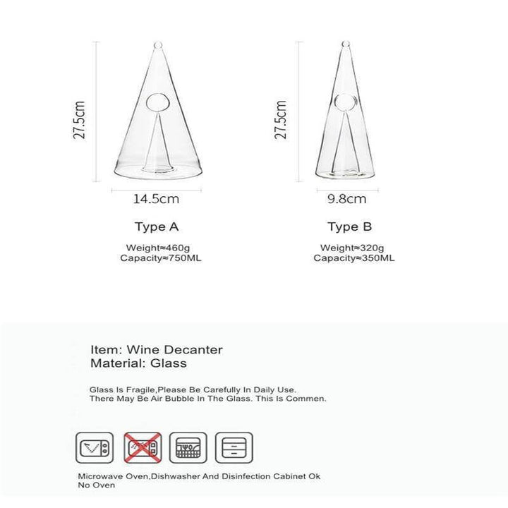 Lisslune | Creative Pyramid Glass Wine Decanter
