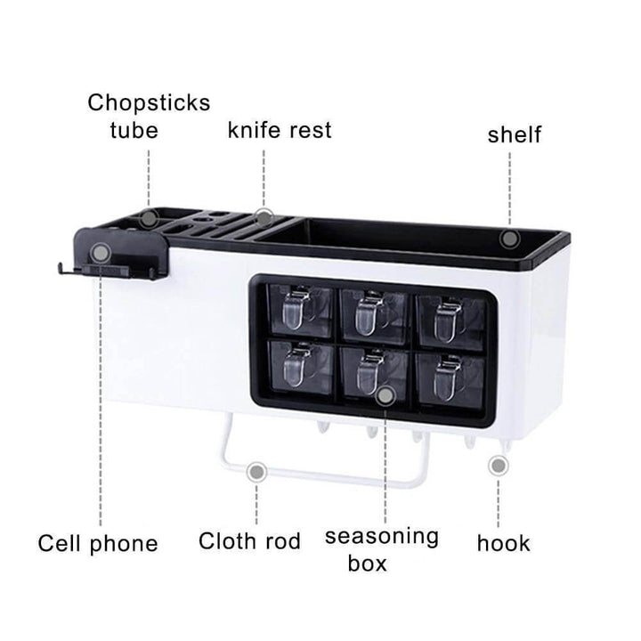 Lisslune | Multipurpose Useful Shelf Seasoning Storage Organizer with Phone Holder