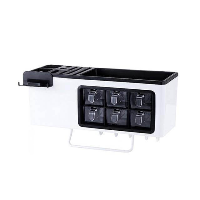 Lisslune | Multipurpose Useful Shelf Seasoning Storage Organizer with Phone Holder