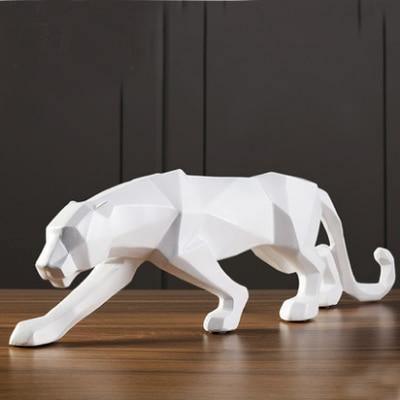 Lisslune | PantheraGeo Geometric Sculpture | Modern Panther Figure | Elegant Decoration for Home & Office