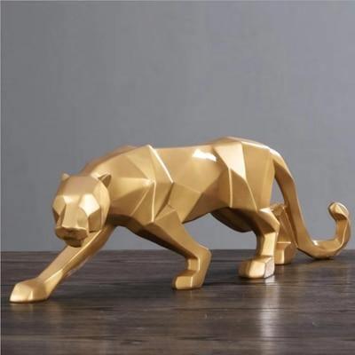 Lisslune | PantheraGeo Geometric Sculpture | Modern Panther Figure | Elegant Decoration for Home & Office