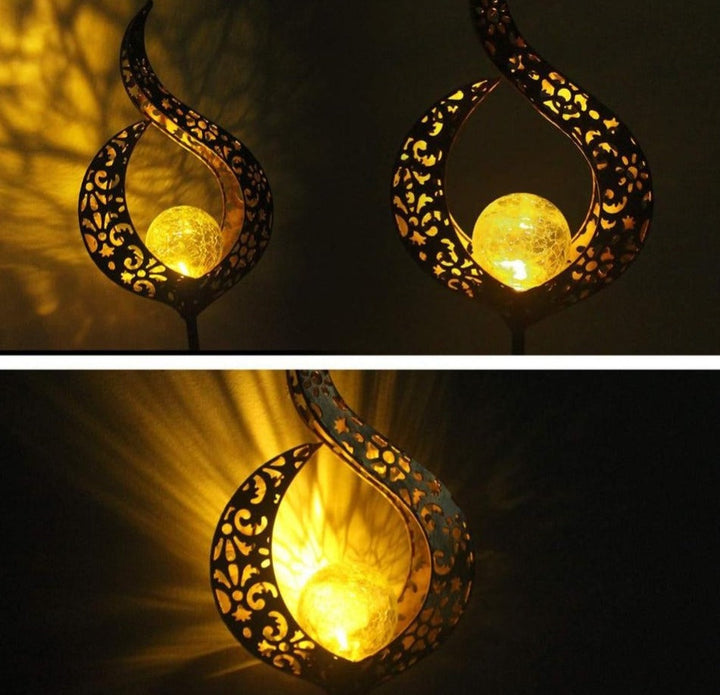 Lisslune | IgnisLuxe LED Garden Light with Artificial Flame Look | Solar Powered | Atmospheric Outdoor Lighting | Decor for Garden & Terrace