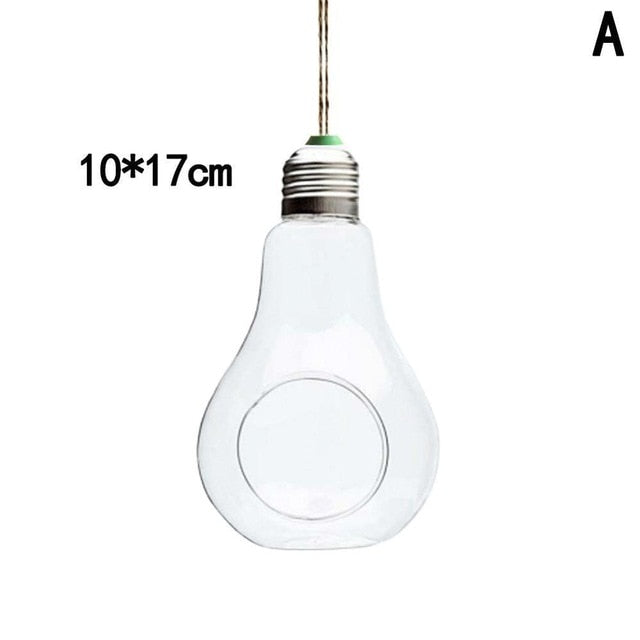 Lisslune | Hanging Glass Light Bulb Lamp Shape Flower Water Plant