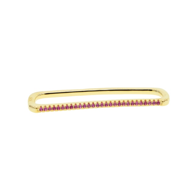 Lisslune | 1 piece ear white rainbow cz rectangle cuff earring