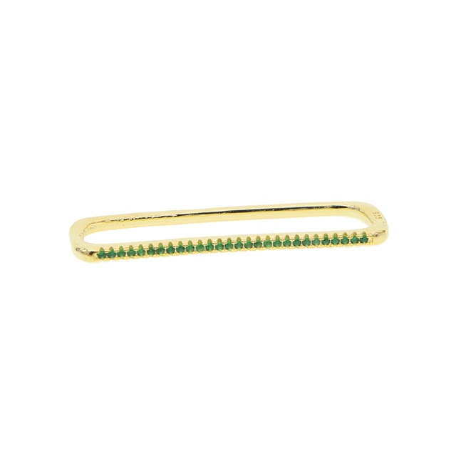 Lisslune | 1 piece ear white rainbow cz rectangle cuff earring