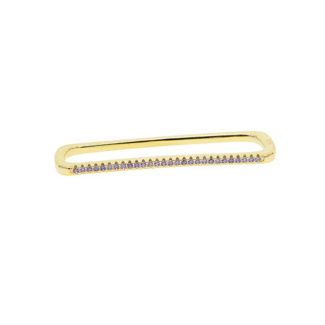 Lisslune | 1 piece ear white rainbow cz rectangle cuff earring