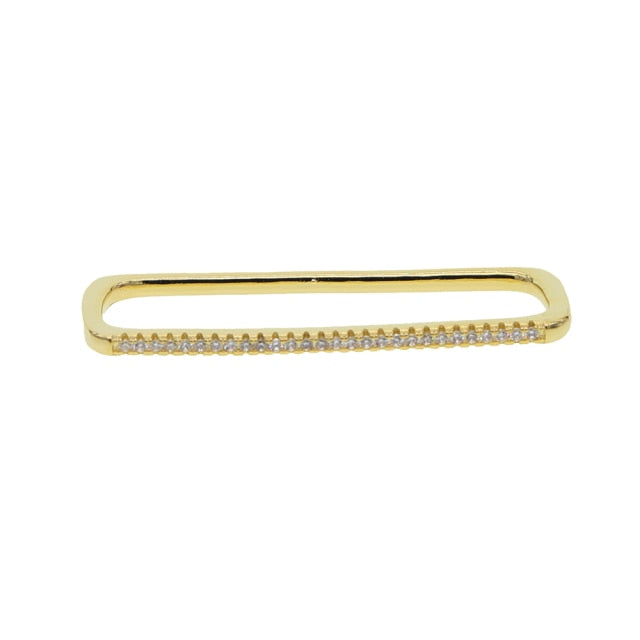 Lisslune | 1 piece ear white rainbow cz rectangle cuff earring