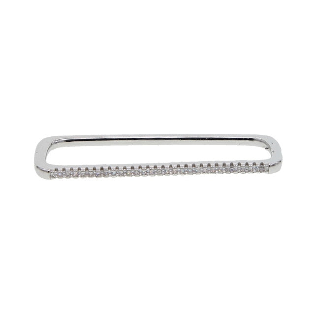 Lisslune | 1 piece ear white rainbow cz rectangle cuff earring