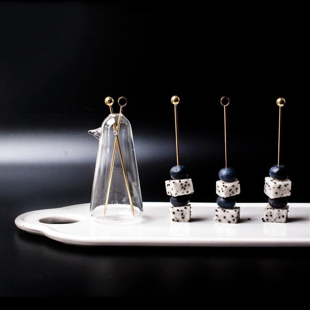 Lisslune | Elegant Stainless Steel Fruit Fork Jar