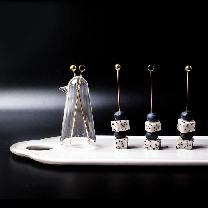 Lisslune | Elegant Stainless Steel Fruit Fork Jar