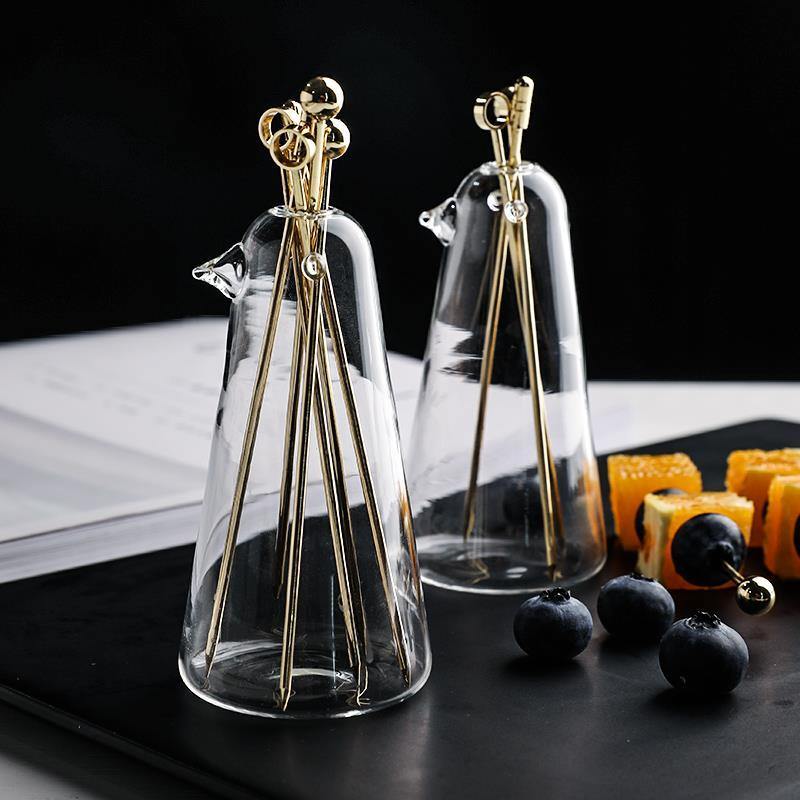 Lisslune | Elegant Stainless Steel Fruit Fork Jar