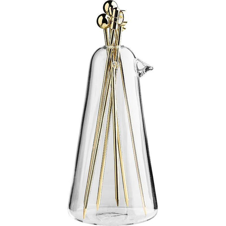 Lisslune | Elegant Stainless Steel Fruit Fork Jar