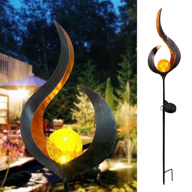 Lisslune | IgnisLuxe LED Garden Light with Artificial Flame Look | Solar Powered | Atmospheric Outdoor Lighting | Decor for Garden & Terrace