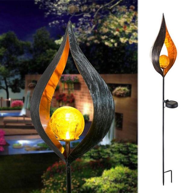 Lisslune | IgnisLuxe LED Garden Light with Artificial Flame Look | Solar Powered | Atmospheric Outdoor Lighting | Decor for Garden & Terrace