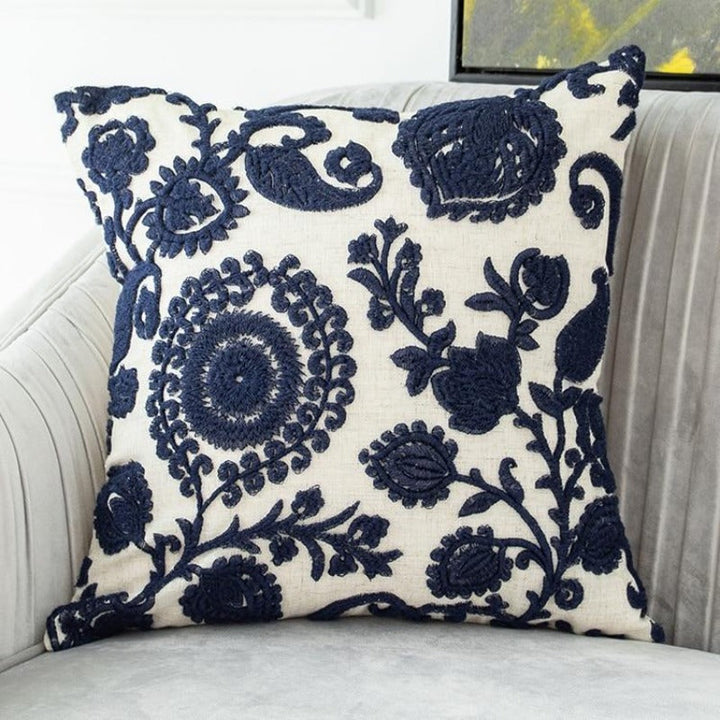 Lisslune | Jacobean floral gestickte Kissenbezug