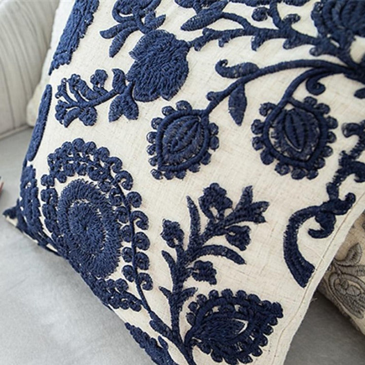 Lisslune | Jacobean floral gestickte Kissenbezug