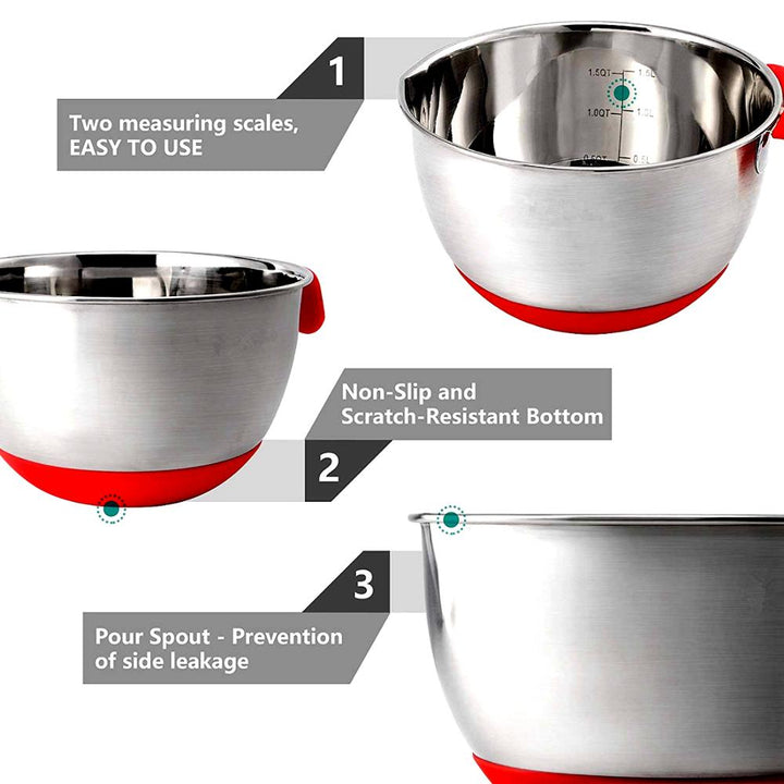 Lisslune | Non-Slip Multifunctional Grater Mixing Bowls