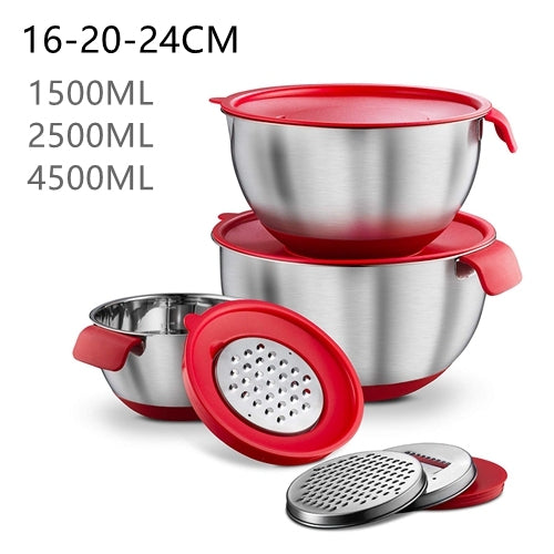 Lisslune | Non-Slip Multifunctional Grater Mixing Bowls