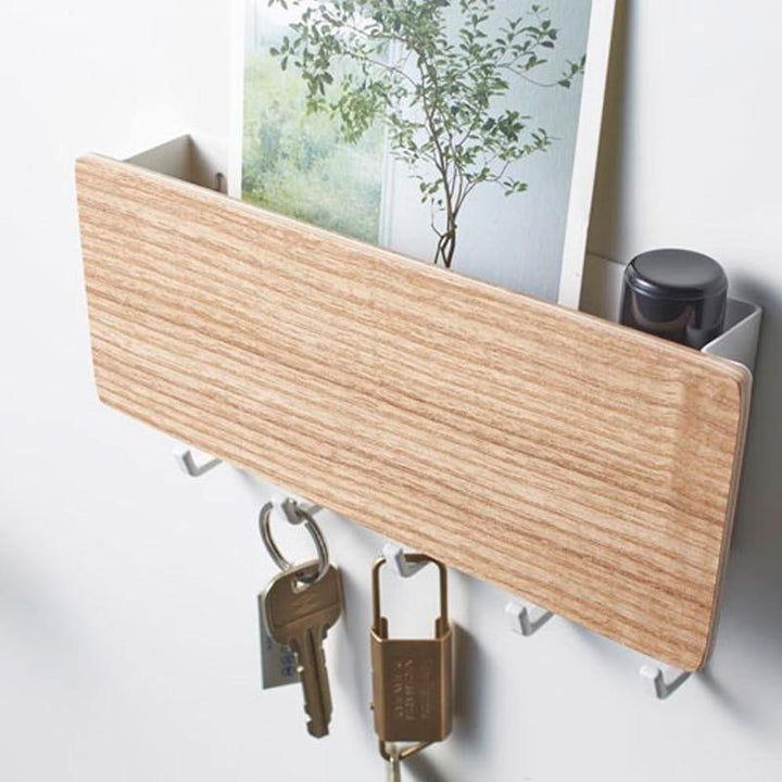 Lisslune | KeyOrganize Wood Key Holder Wall Shelf | Multifunctional & Stylish | Wall Decor & Storage