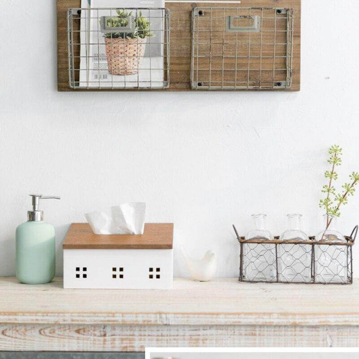 Lisslune | Wooden Nordic House Tissue Box