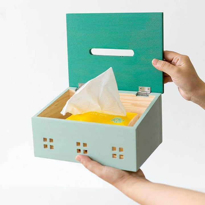 Lisslune | Wooden Nordic House Tissue Box