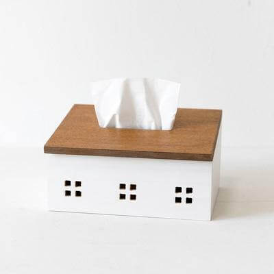 Lisslune | Wooden Nordic House Tissue Box