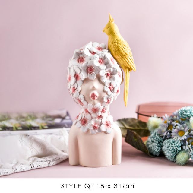 Lisslune | Nordic Bubble Bow-Knot Girl Sculpture Home Decor
