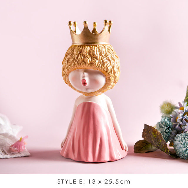Lisslune | Nordic Bubble Bow-Knot Girl Sculpture Home Decor