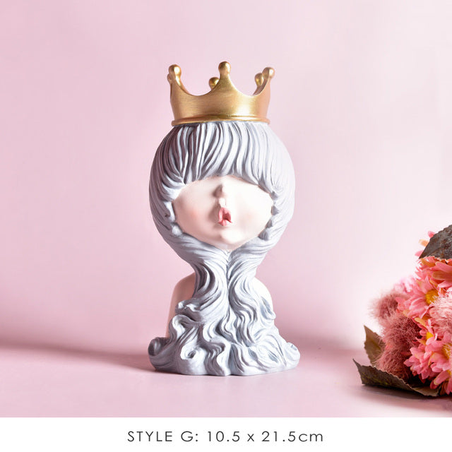 Lisslune | Nordic Bubble Bow-Knot Girl Sculpture Home Decor