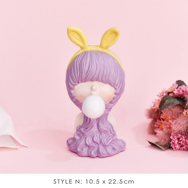 Lisslune | Nordic Bubble Bow-Knot Girl Sculpture Home Decor