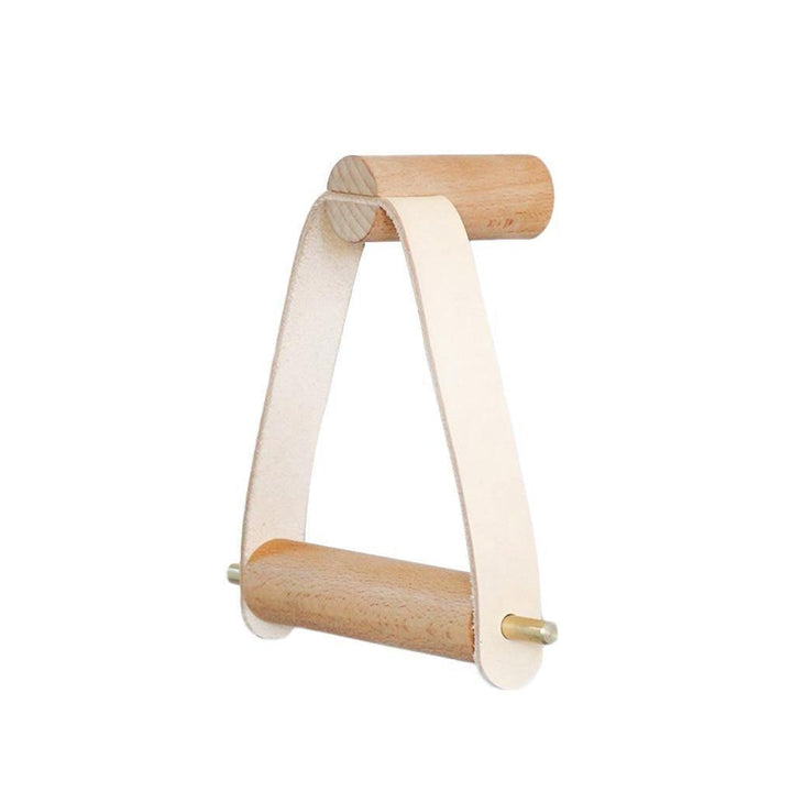 Lisslune | High-Quality Toilet Paper Holder | Oak & Synthetic Leather | Minimalist Bathroom Design