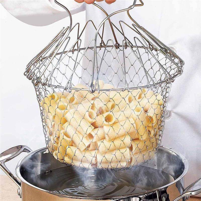 Lisslune | Multifunctional Stainless Steel Folding Deep Fry Drainer Basket