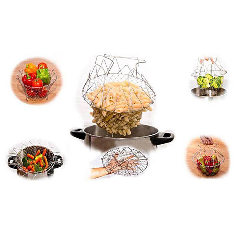 Lisslune | Multifunctional Stainless Steel Folding Deep Fry Drainer Basket