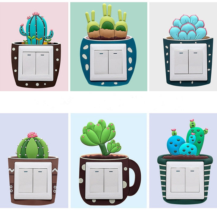 Lisslune | Luminous Cactus Socket Cover Sticker