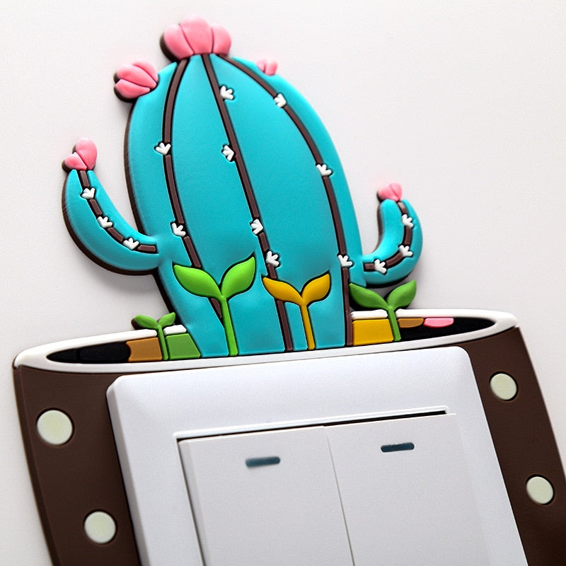 Lisslune | Luminous Cactus Socket Cover Sticker