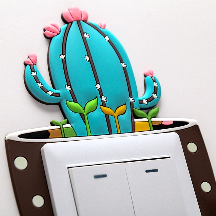 Lisslune | Luminous Cactus Socket Cover Sticker