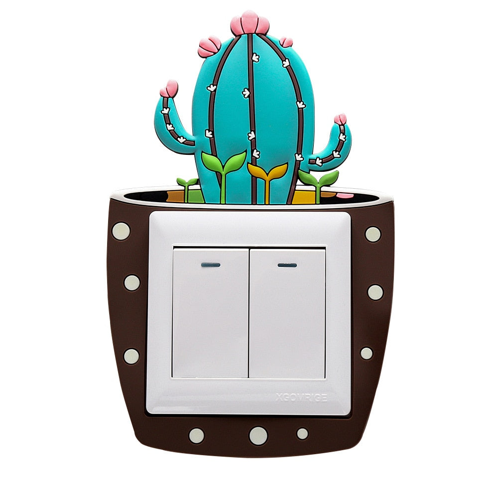 Lisslune | Luminous Cactus Socket Cover Sticker