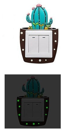 Lisslune | Luminous Cactus Socket Cover Sticker