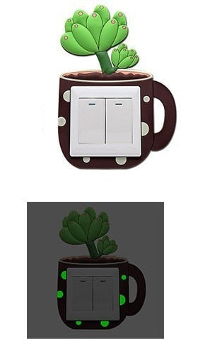Lisslune | Luminous Cactus Socket Cover Sticker