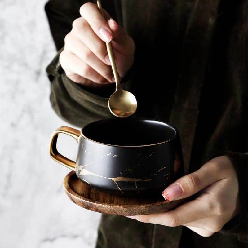 Lisslune | Elegant Nordic Marble Ceramic Coffee Mugs