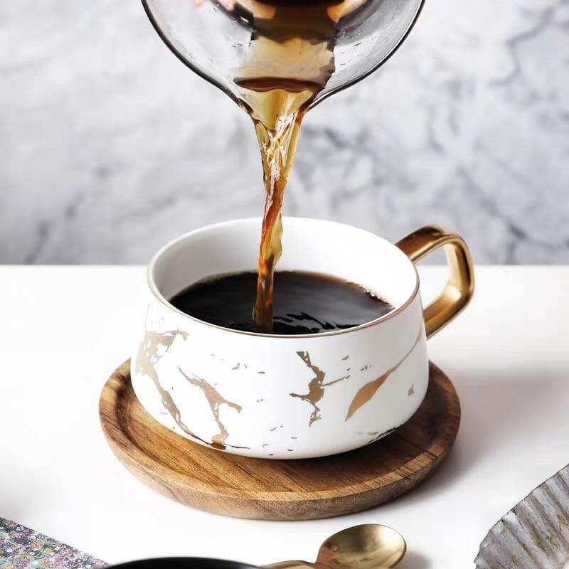 Lisslune | Elegant Nordic Marble Ceramic Coffee Mugs
