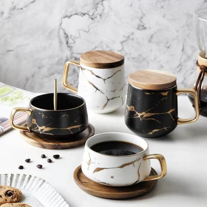 Lisslune | Elegant Nordic Marble Ceramic Coffee Mugs
