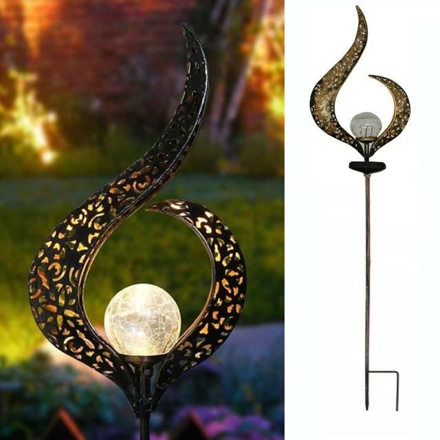 Lisslune | IgnisLuxe LED Garden Light with Artificial Flame Look | Solar Powered | Atmospheric Outdoor Lighting | Decor for Garden & Terrace