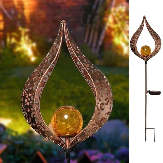 Lisslune | IgnisLuxe LED Garden Light with Artificial Flame Look | Solar Powered | Atmospheric Outdoor Lighting | Decor for Garden & Terrace