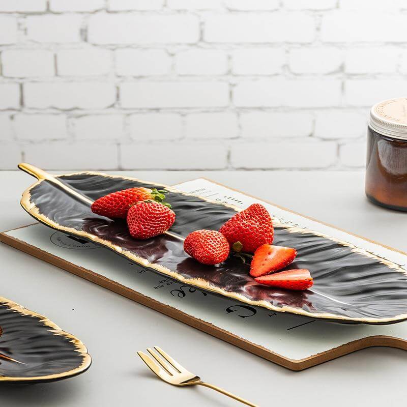 Lisslune | Creative Gold Color Ceramic Plate Set