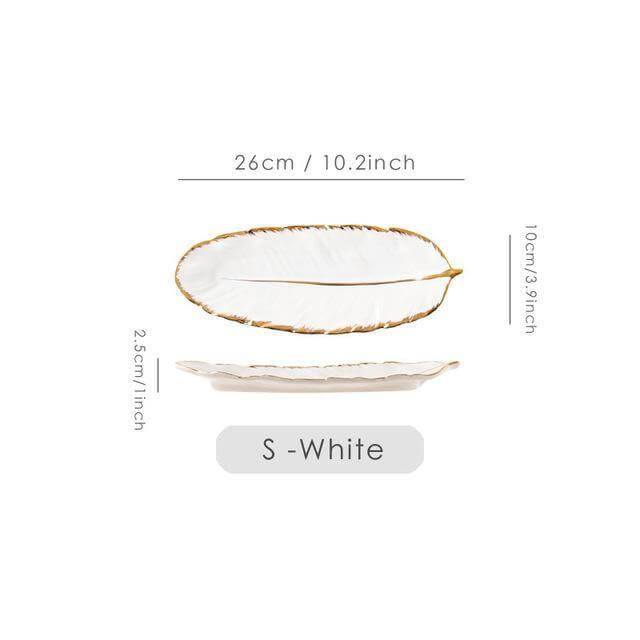 Lisslune | Creative Gold Color Ceramic Plate Set