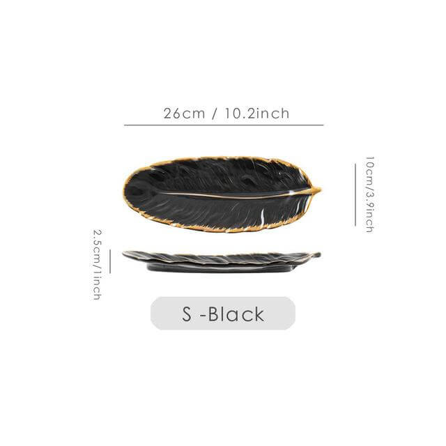 Lisslune | Creative Gold Color Ceramic Plate Set